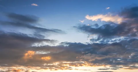 Flying dark clouds at sunset Stock Footage 115240010