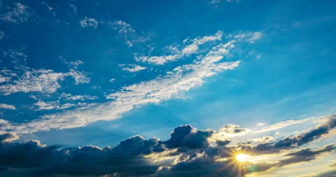 Flying dark clouds at sunset Stock Footage 159066302