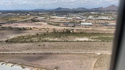 Flying Decent into Phoenix Airport Stock Footage 128385178