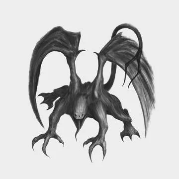 Flying demon concept Stock Illustration