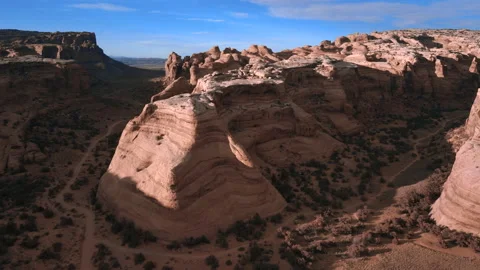 Flying into a desert canyon Stock Footage 157436106