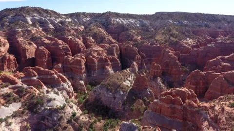 Flying Desert Over Rock Formations Formed Labyrinths And Erosion In Desert Stock-Footage 265848369