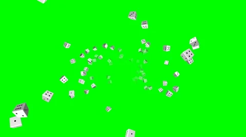 Flying dice – seamless loop, overlay, green screen Stock Footage 63758059