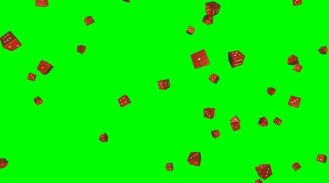 Flying dice – seamless loop, overlay, green screen Stock Footage 63758459