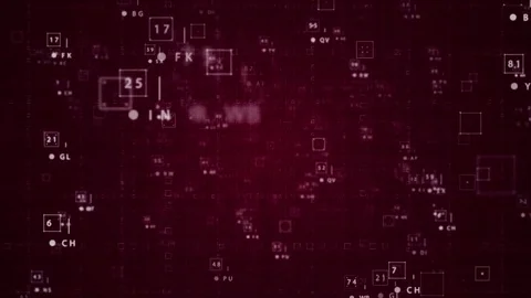 Flying digital elements Intro.Red. Stock Footage 81209052