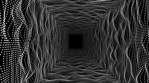 Flying into digital technologic tunnel. 3D Big Data Digital tunnel. Technolog Stock Illustration