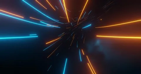 Flying into digital technologic tunnel. 스톡 일러스트