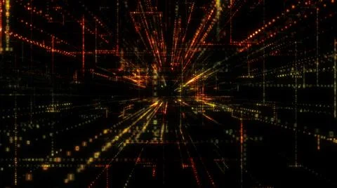 Flying into digital technologic tunnel Illustrazione stock