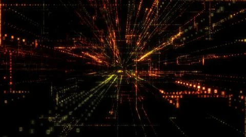 Flying into digital technologic tunnel Illustrazione stock