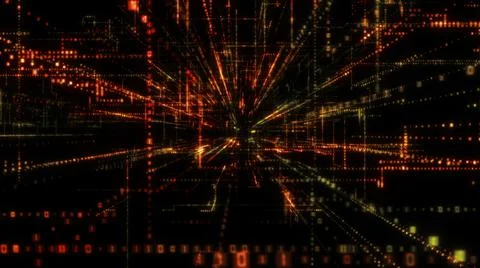 Flying into digital technologic tunnel Illustrazione stock