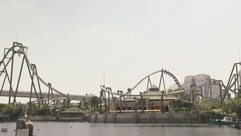 The Flying Dinosaur Roller Coaster - Universal Studios Japan - Osaka - Japan Video stock 344092438