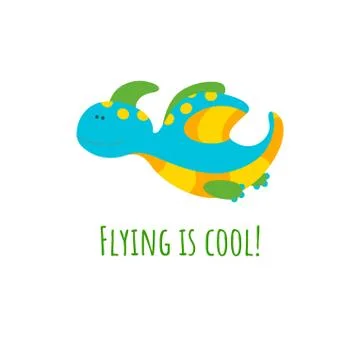 Flying dinosaur on white background. Vector illustration Stock-Illustration