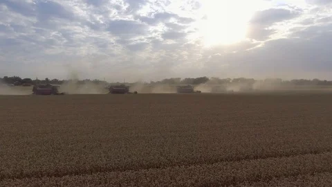 Flying directly above combine. Top view. Aerial view of modern combine 스톡 동영상 85828737