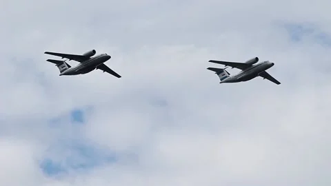 Flying display and aerobatic show of the Russian Military Air Force. Stock Footage 203977019