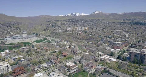 Flying DJI Mavic Pro in Salt Lake City, Utah Stock Footage 106667467