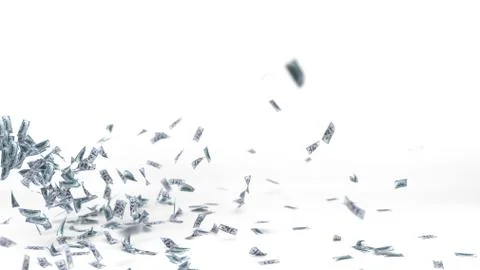 Flying dollar banknotes. 3d illustration. Stock Illustration