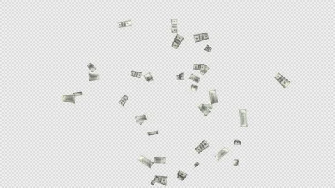 Flying Dollar Banknotes Animation on Alpha Channel, Loop 库存影片 319611416