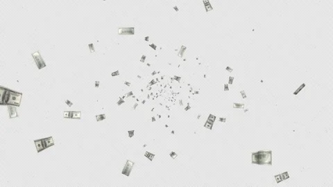Flying Dollar Banknotes Animation, Loop 库存影片 320976940