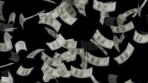 Flying Dollar Banknotes on Dark Background. Vídeos de archivo 310750240