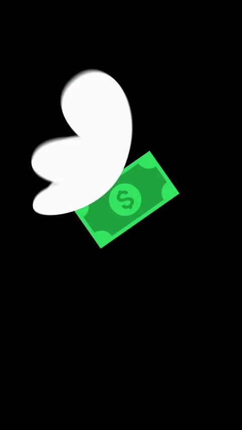 Flying Dollar Bill Animation With Wings Stock Footage 346565330