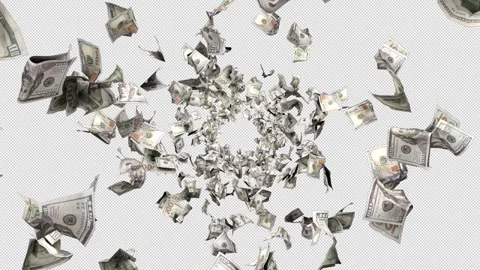 Flying Dollar Bill Towards Alpha - High Quality Stock Footage Stock Footage 310743963