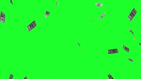 Flying Dollar Bills 3d animation on Green Screen Background Stock Footage 280781304