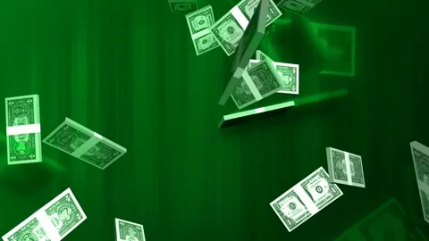 Flying Dollar Bills Video stock 280495893