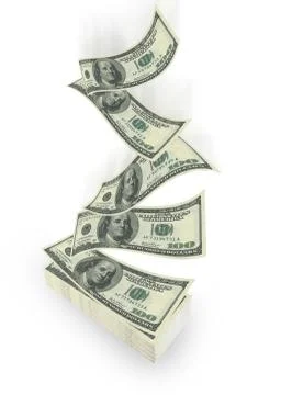 Flying dollar bills Stock Photos