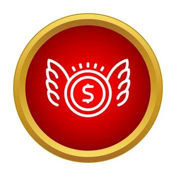 Flying dollar coin representing financial freedom and growth Stock Illustration