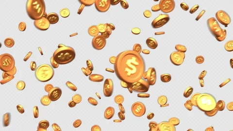 Flying Dollar Coins Stock Footage 248965626