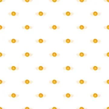 Flying dollar coins seamless pattern representing money loss 스톡 일러스트