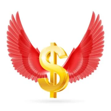 Flying dollar Stock Illustration