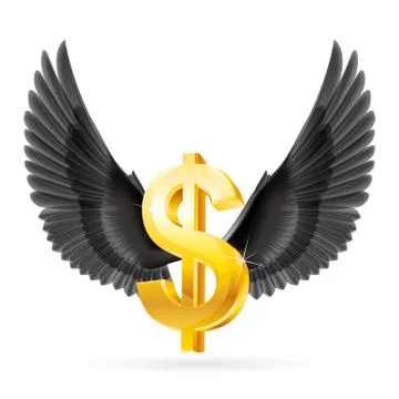 Flying dollar Illustrazione stock