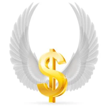 Flying dollar Illustrazione stock