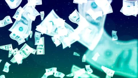 Flying Dollars. Abstract Background Stock Illustration