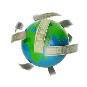 Flying dollars Stock Illustration