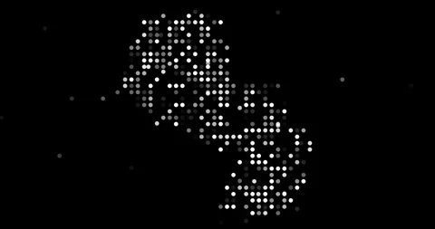 Flying Dots Animation Dissolving into Paraguay Silhouette Design Stock Footage 316463457