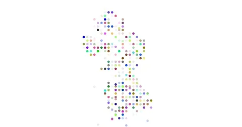 Flying Dots Construct Guyana Abstract Outline Stock Footage 317048029