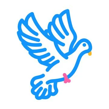 Flying dove color icon vector illustration Stock Illustration