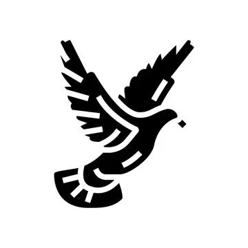 Flying dove glyph icon vector illustration Stock Illustration