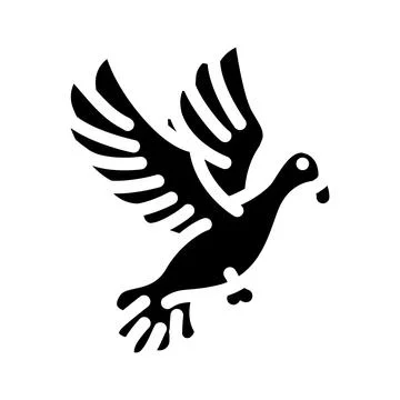 Flying dove glyph icon vector illustration 스톡 일러스트