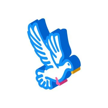 Flying dove isometric icon vector illustration Stock Illustration