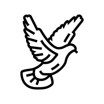 Flying dove line icon vector illustration Stock Illustration
