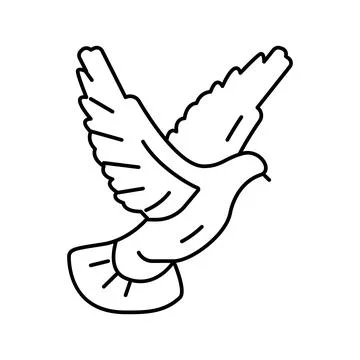 Flying dove line icon vector illustration Stock Illustration