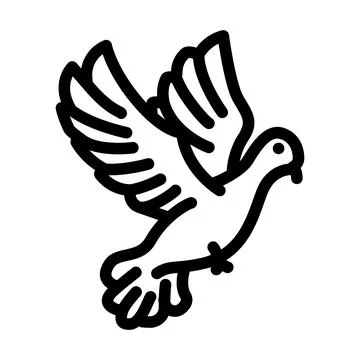 Flying dove line icon vector illustration Illustrazione stock