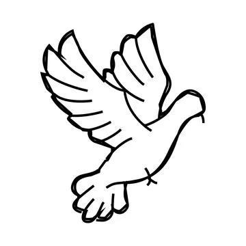 Flying dove line icon vector illustration Illustrazione stock