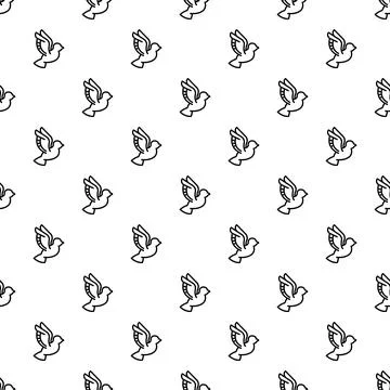 Flying dove seamless line pattern for peace concept Stock Illustration