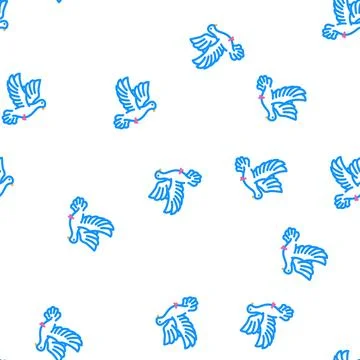 Flying dove vector seamless pattern Stock Illustration