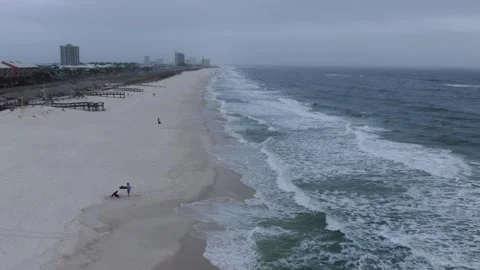 Flying down the beach Stock Footage 247033887
