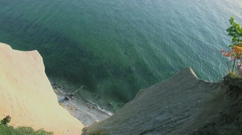 Flying Down The Cliff To The Ocean Stock Footage 36835682